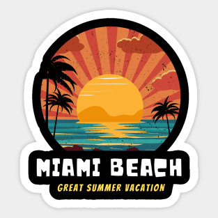 Miami Beach l Palm trees l Sunset l Summer vibes Sticker